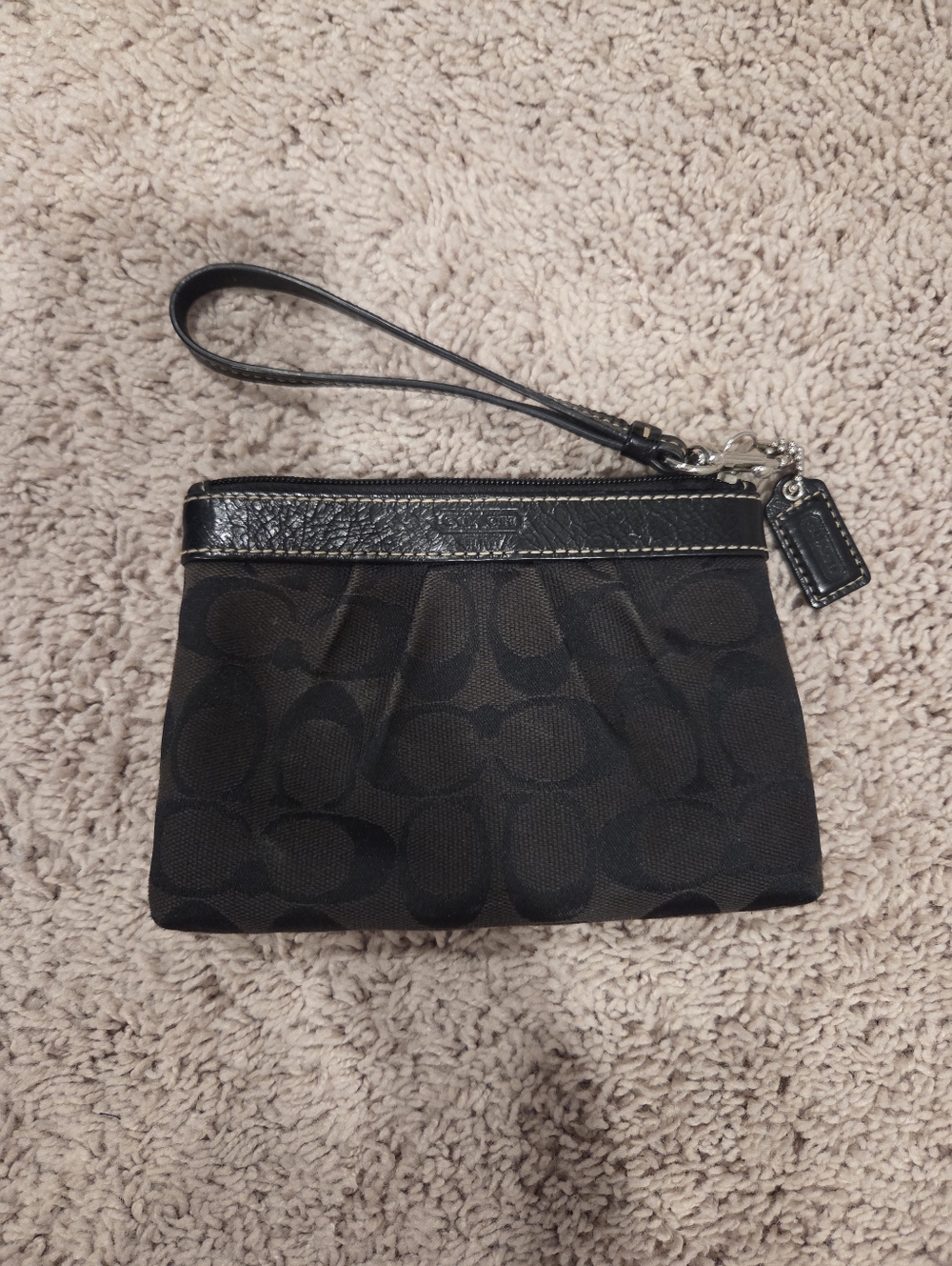 Coach Black Signature Wristlet